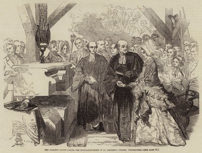 Miss Burdett Coutts laying the Foundation-Stone of St Stephen